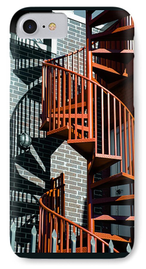 Art iPhone 7 Case featuring the photograph Spiral Stairs - color by Darryl Dalton