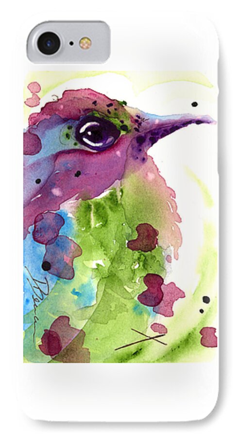 Original Watercolor Hummingbird iPhone 7 Case featuring the painting Spring Dreaming by Dawn Derman