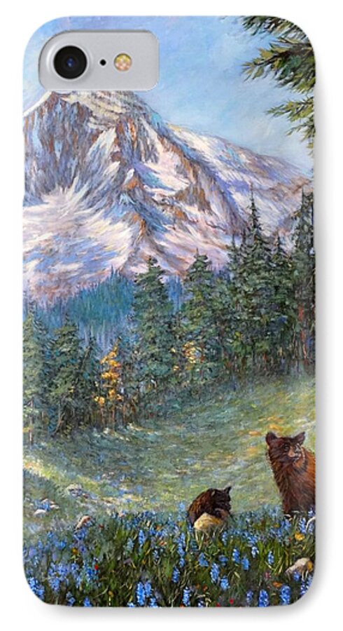 Mt Rainier iPhone 7 Case featuring the painting Spring In The Cascades by Charles Munn