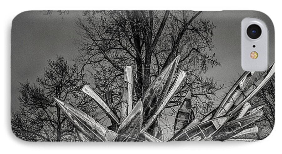 Albright iPhone 7 Case featuring the photograph Stainless Steel Aluminum Monochrome I - Bw by Chris Bordeleau