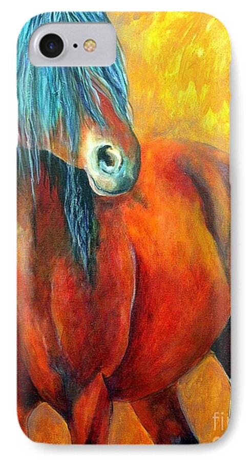 Horse iPhone 7 Case featuring the painting Stallions Concerto by Alison Caltrider