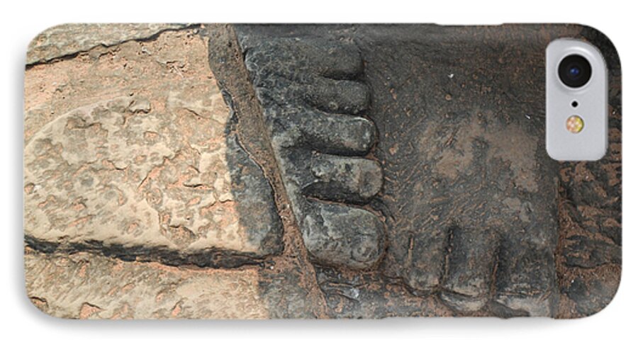Cambodia iPhone 7 Case featuring the photograph Stone Feet Cambodia by Bill Mock