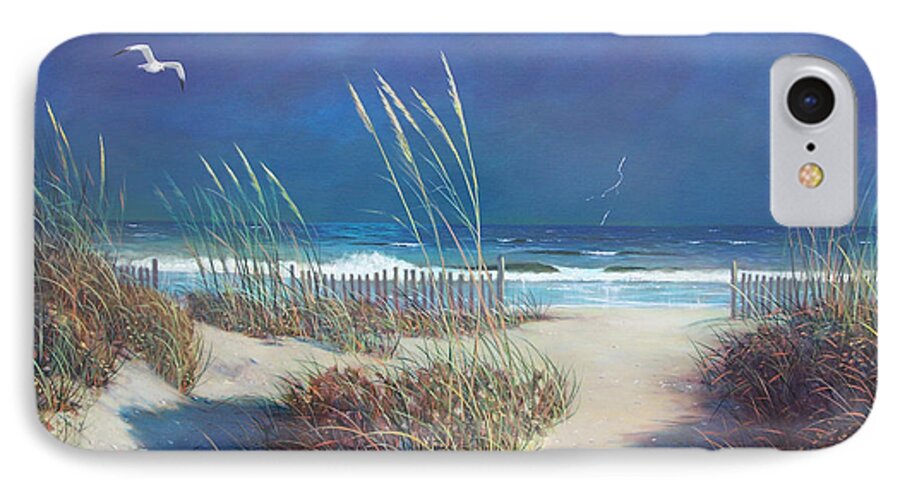 Storm iPhone 7 Case featuring the painting Storm at Sea by Blue Sky
