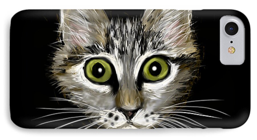 Cat iPhone 7 Case featuring the painting Strengthening Cat by Jean Pacheco Ravinski