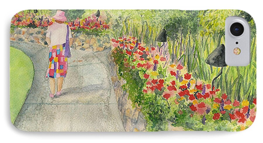 Flowers iPhone 7 Case featuring the painting Strolling Butchart Gardens by Vicki Housel
