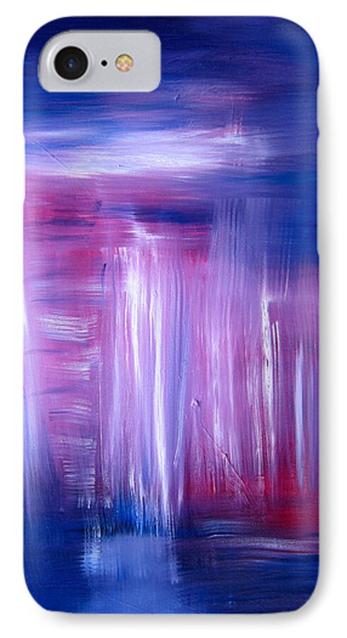 Oil Abstract iPhone 7 Case featuring the painting Summer Rain Abstract by Kathryn Barry