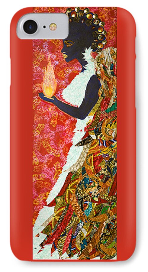 Sun Guardian The Keeper Of The Universe iPhone 7 Case featuring the tapestry - textile Sun Guardian - The Keeper of the Universe by Apanaki Temitayo M