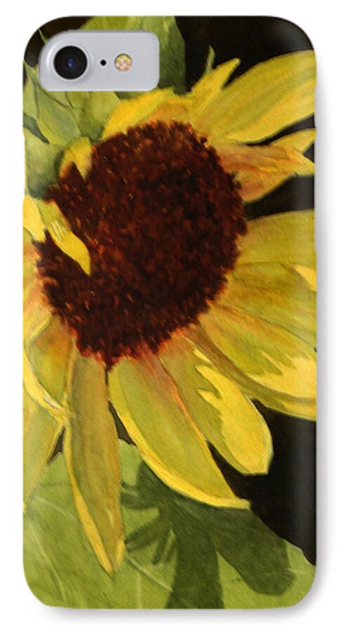 Sunflower iPhone 7 Case featuring the painting Sunflower Smile by Vikki Bouffard