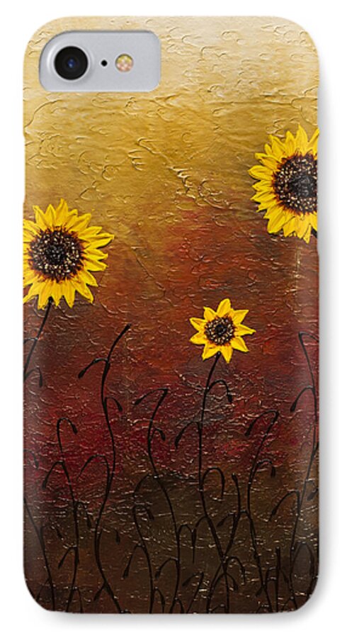 Sunflowers iPhone 7 Case featuring the painting Sunflowers 2 by Carmen Guedez