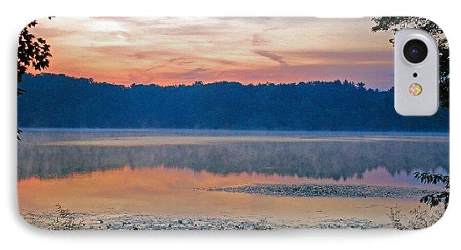 Sunrise iPhone 7 Case featuring the photograph Sunrise at the Lake by Lila Fisher-Wenzel