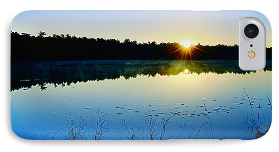 Morning iPhone 7 Case featuring the photograph Sunrise Over The Lake by Sharon Woerner