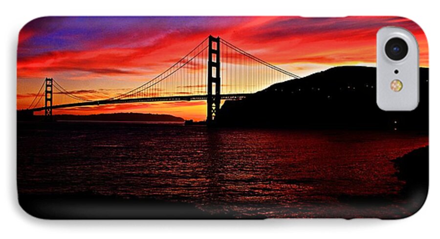 Golden Gate Bridge iPhone 7 Case featuring the photograph Sunset by the Bay by Dave Files