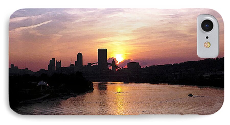 Sunset iPhone 7 Case featuring the photograph Sunset in Pittsburgh by Joyce Wasser