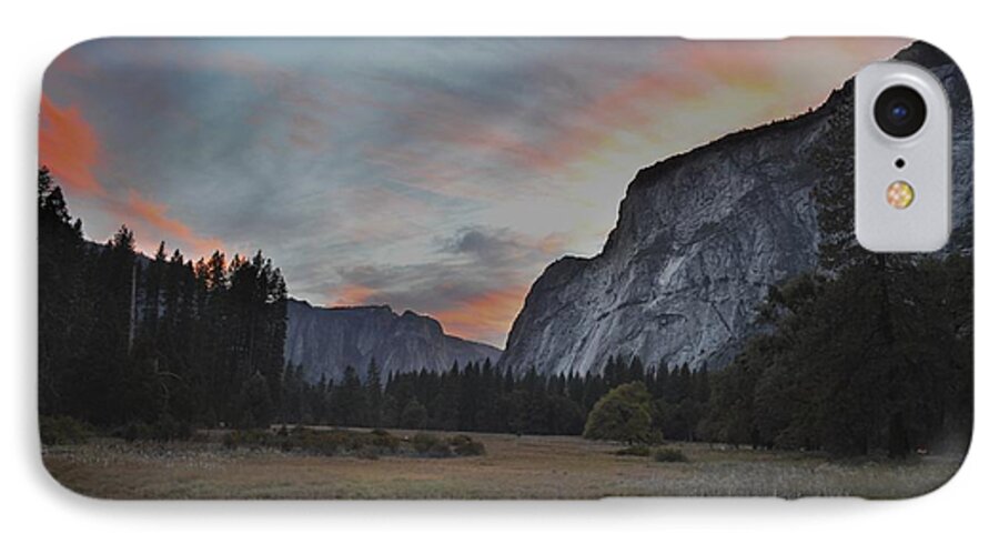 Yosemite Valley iPhone 7 Case featuring the photograph Sunset in Yosemite Valley by Alex King
