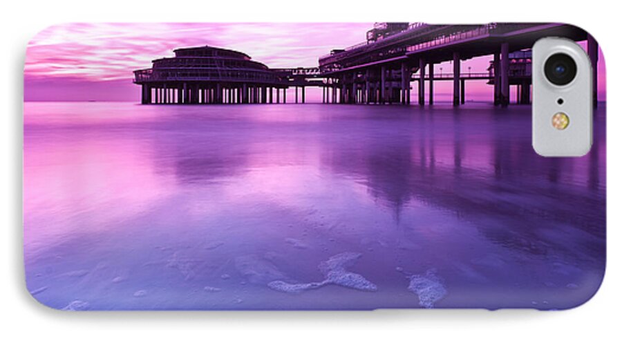 Scheveningen iPhone 7 Case featuring the photograph Sunset over the Pier by Mihai Andritoiu