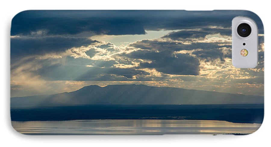 Mountain iPhone 7 Case featuring the photograph Sunset Rays Over Mount Susitna by Andrew Matwijec