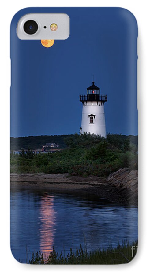 Full Moon iPhone 7 Case featuring the photograph Super Moon Over Edgartown Lighthouse by Mark Miller