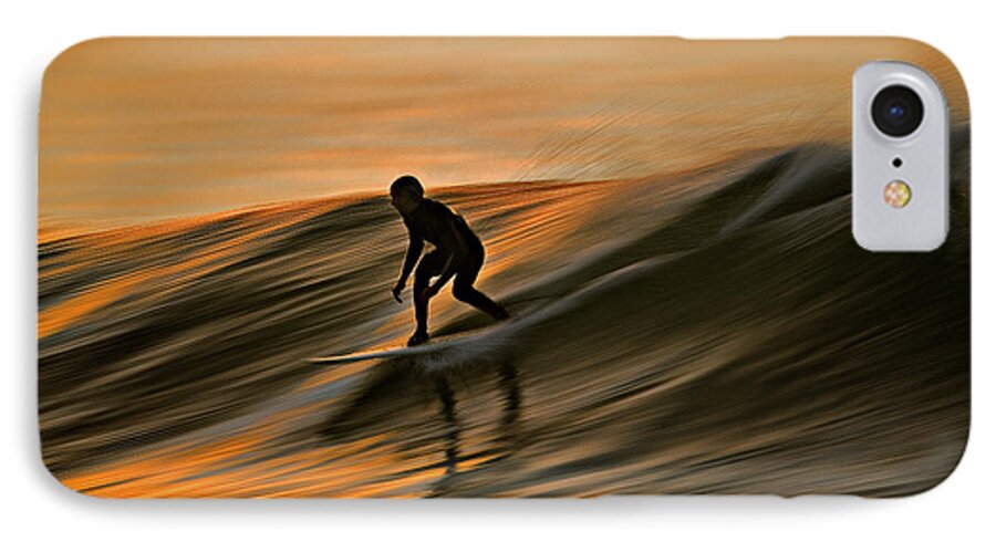 Surfing iPhone 7 Case featuring the photograph Surfing Liquid Copper C6J2144 by David Orias