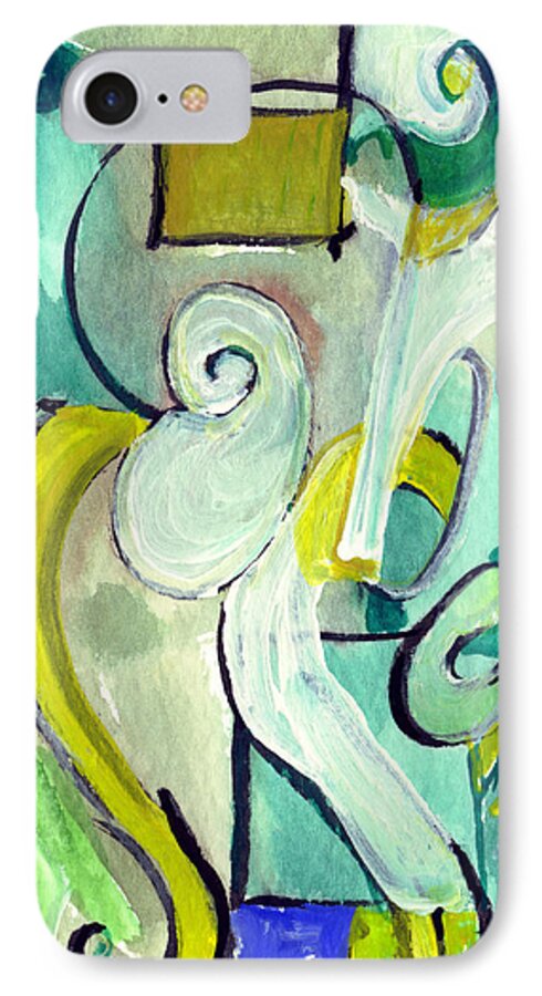 Abstract Art iPhone 7 Case featuring the painting Symphony in Green by Stephen Lucas