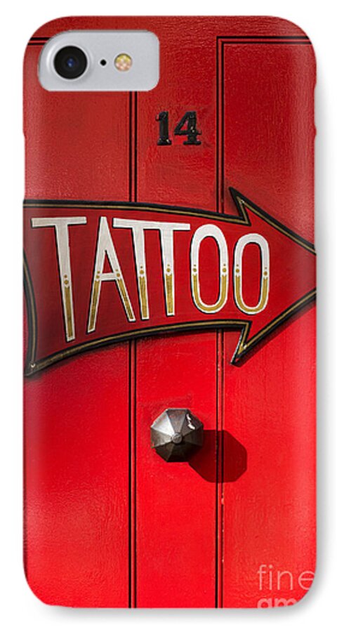 Tattoo iPhone 7 Case featuring the photograph Tattoo Door by Tim Gainey