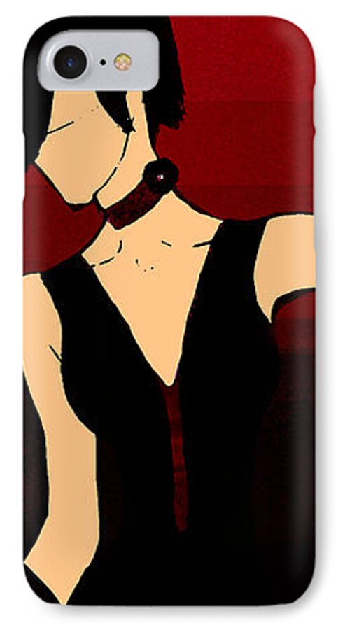 Pop iPhone 7 Case featuring the painting Temptress by Sophia Gaki Artworks