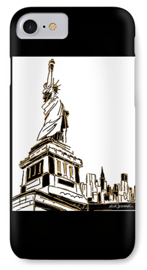 Tenement iPhone 7 Case featuring the digital art Tenement Liberty by Nicholas Biscardi