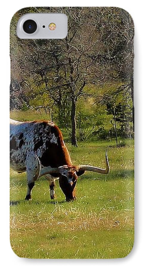 Texas iPhone 7 Case featuring the photograph Texas Longhorns by Janette Boyd