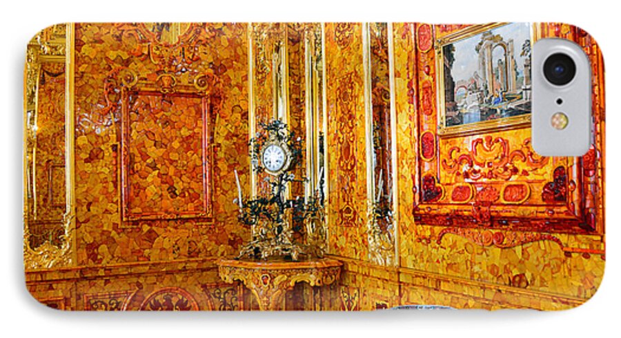 The Amber Room iPhone 7 Case featuring the photograph The Amber Room at Catherine Palace by Catherine Sherman