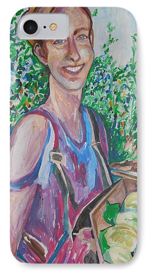The Apple Picker iPhone 7 Case featuring the painting The Apple Picker by Esther Newman-Cohen