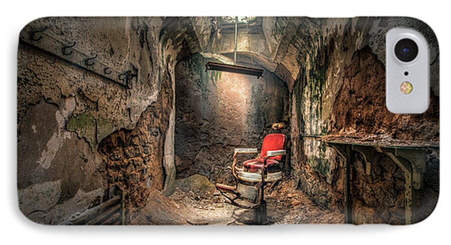 Barber iPhone 7 Case featuring the photograph The Barber's Chair -The Demon Barber by Gary Heller