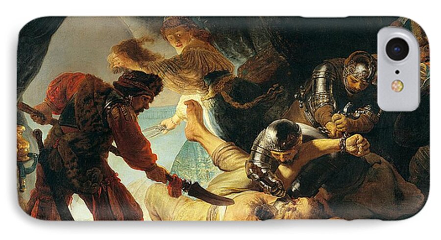 1636 iPhone 7 Case featuring the painting The Blinding of Samson by Rembrandt van Rijn