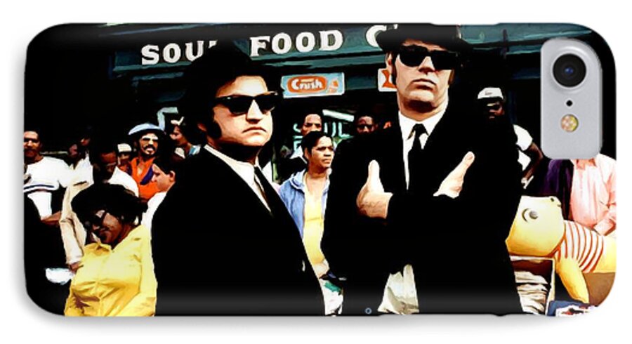 John Belushi iPhone 7 Case featuring the digital art The Blues Brothers by Gabriel T Toro