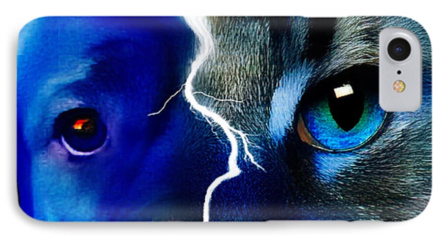 The Dog Connection iPhone 7 Case featuring the digital art We All Connect by Kathy Tarochione