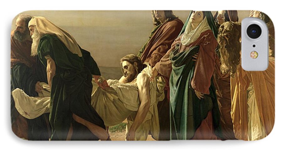 Joseph Of Arimathaea iPhone 7 Case featuring the painting The Entombment, 1883 by Antonio Ciseri