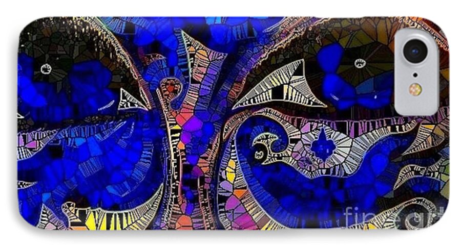 The Eye Stained Abstract iPhone 7 Case featuring the painting The Eyes Have It. 1 Mosaic by Saundra Myles