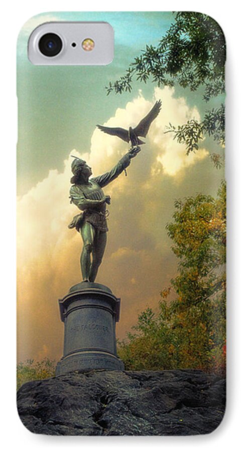 Statue iPhone 7 Case featuring the photograph The Falconer by John Rivera