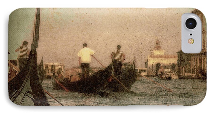 Venice iPhone 7 Case featuring the photograph The Gondoliers by Micki Findlay