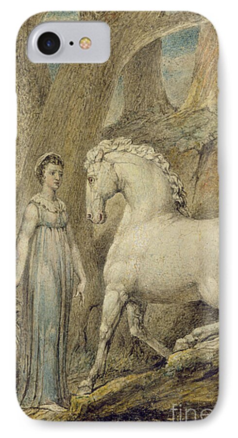 Woodland iPhone 7 Case featuring the painting The Horse by William Blake