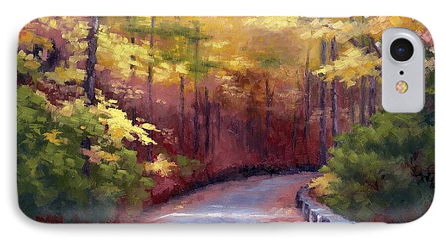 Autumn Paintings iPhone 7 Case featuring the painting The Old Roadway in Autumn II by Janet King