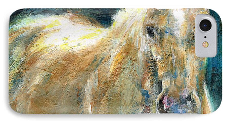 Horses iPhone 7 Case featuring the painting The Palomino by Frances Marino