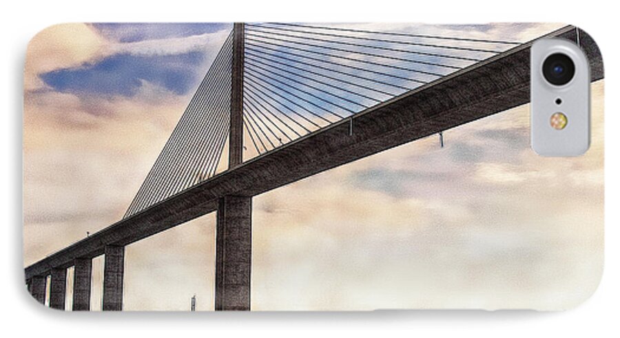 Bridge iPhone 7 Case featuring the photograph The Skyway by Hanny Heim