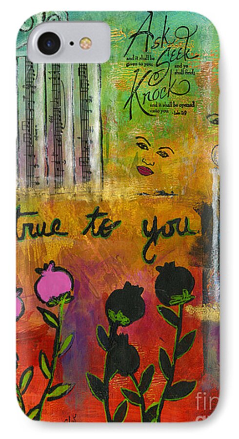 Women iPhone 7 Case featuring the mixed media The Song of My Own Belief by Angela L Walker