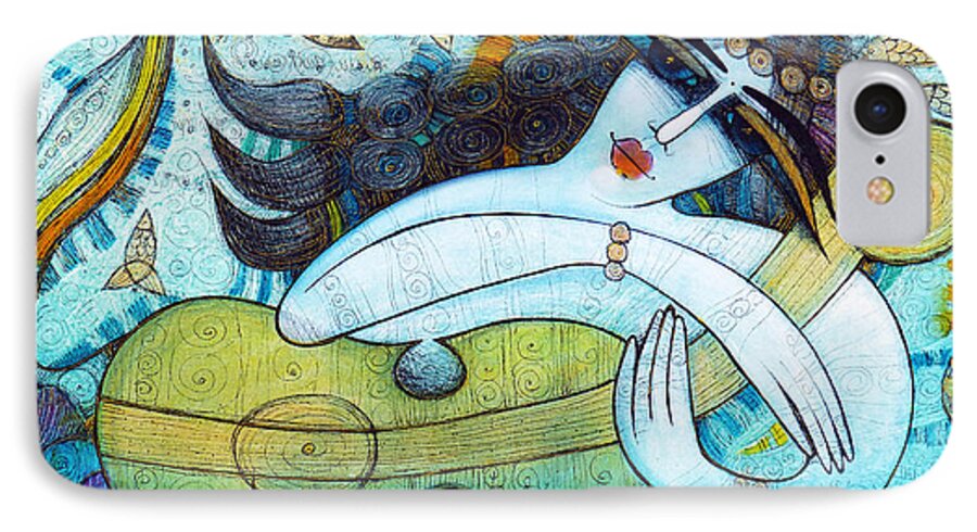 Albena iPhone 7 Case featuring the painting The Song Of The Mermaid by Albena Vatcheva