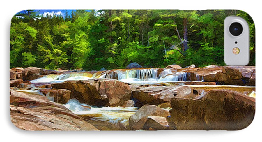 Kancamagus Scenic Byway iPhone 7 Case featuring the painting The Swift River Beside the Kancamagus Scenic Byway in New Hampshire by John Haldane