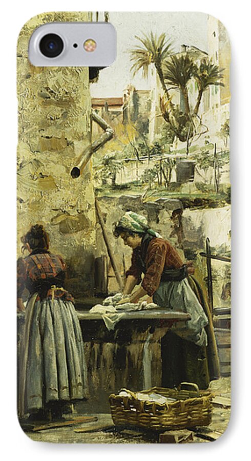 1900s iPhone 7 Case featuring the painting The Washerwomen by Peder Monsted