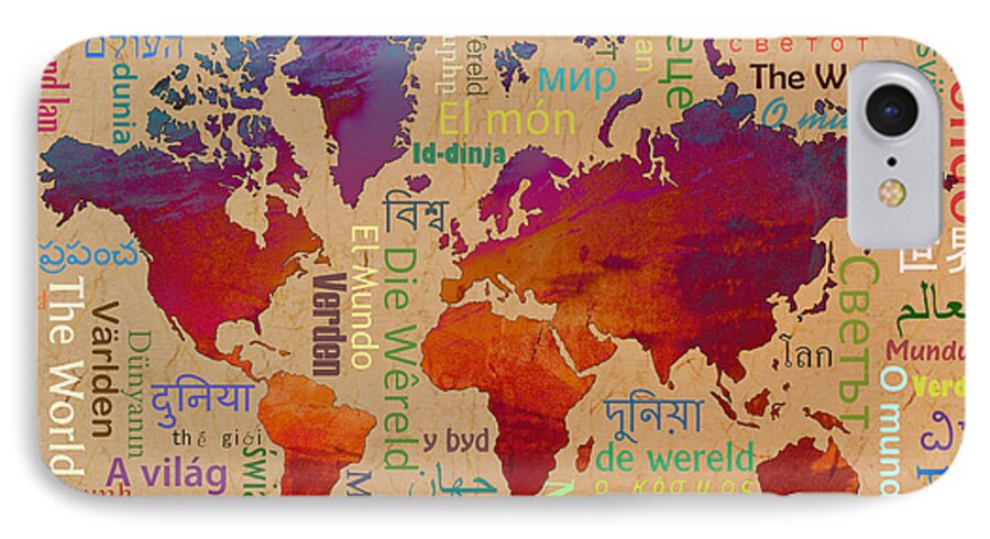 World iPhone 7 Case featuring the digital art The World by Peter Awax