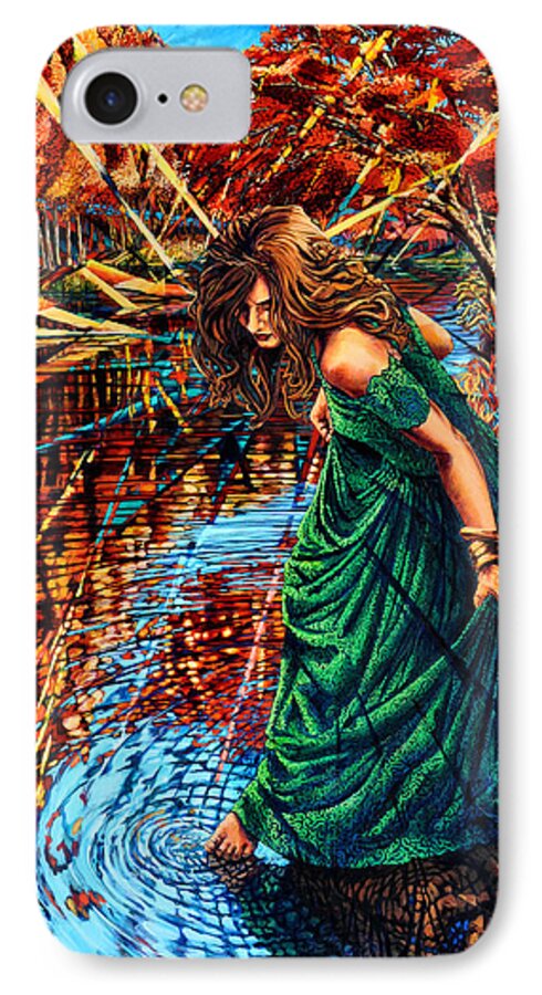 Girl iPhone 7 Case featuring the painting The World Unseen by Greg Skrtic