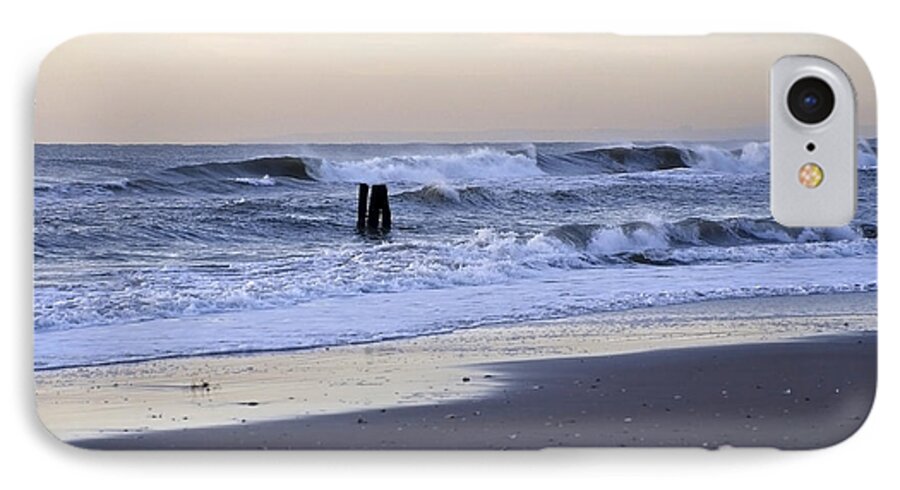 Morning iPhone 7 Case featuring the photograph Think METAL - Morning Ocean Rockaways by Maureen E Ritter