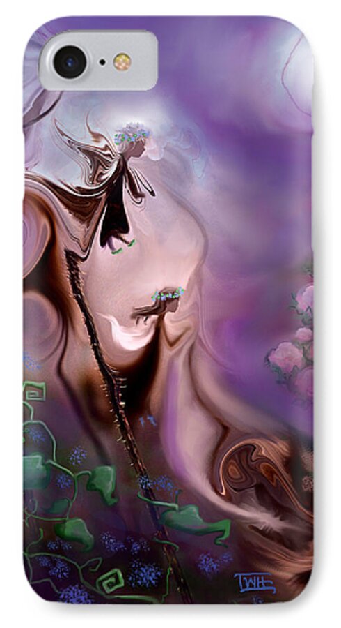 Fairies iPhone 7 Case featuring the photograph Thistle Fairies by Moonlight by Terry Webb Harshman