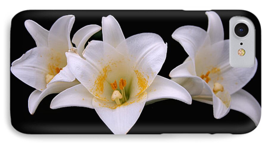 Lilly iPhone 7 Case featuring the photograph Three lilies by Andy Lawless